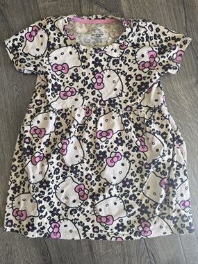 Hello Kitty Pink Bow Leopard Print Dress